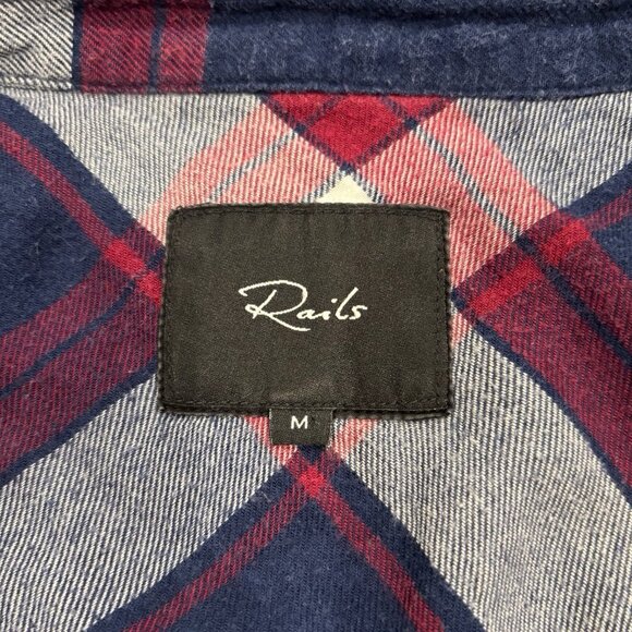 Rails Jackson Shirt Medium | Catalina Wine Plaid Button‎ Down | Red Navy - Picture 3 of 5